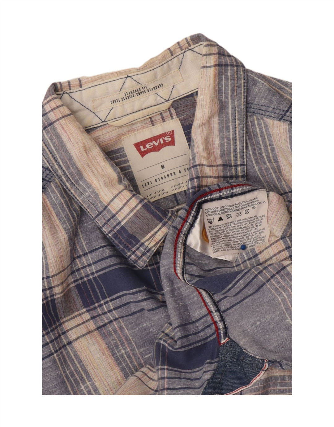 Camisa Levi's Hombre Algodón Azul Medio A Cuadros