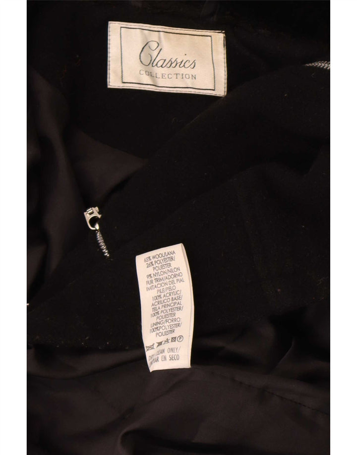 St. Bernard Abrigo con cremallera completa para mujer UK 10 Small Black Wool