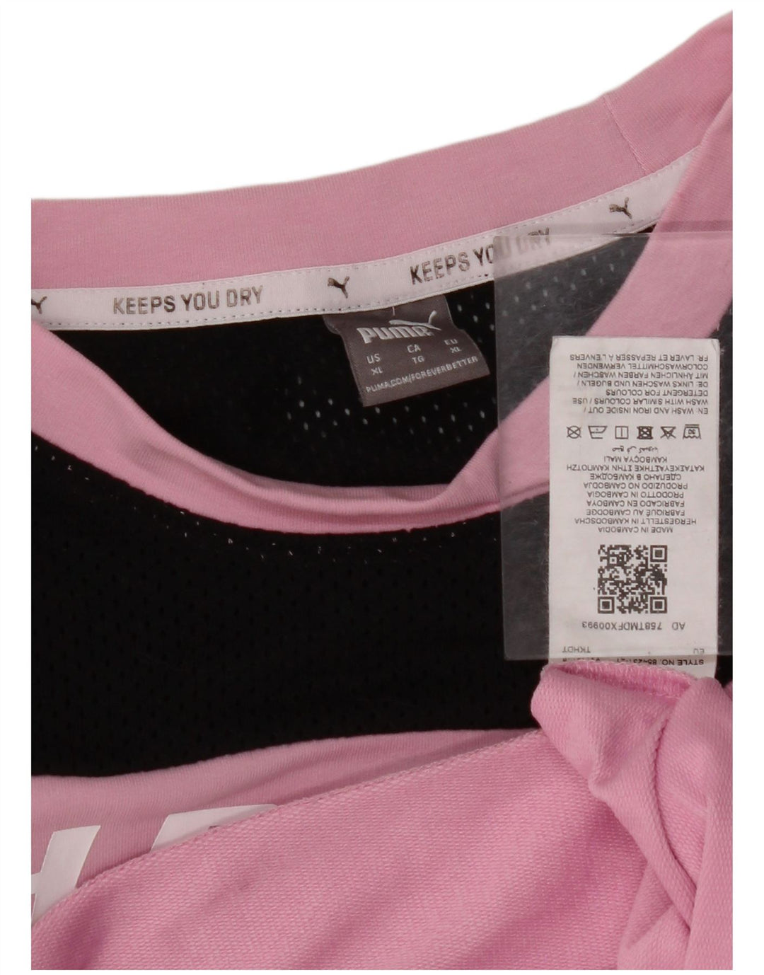 PUMA Camiseta gráfica para mujer UK 18 XL Algodón con bloques de color rosa
