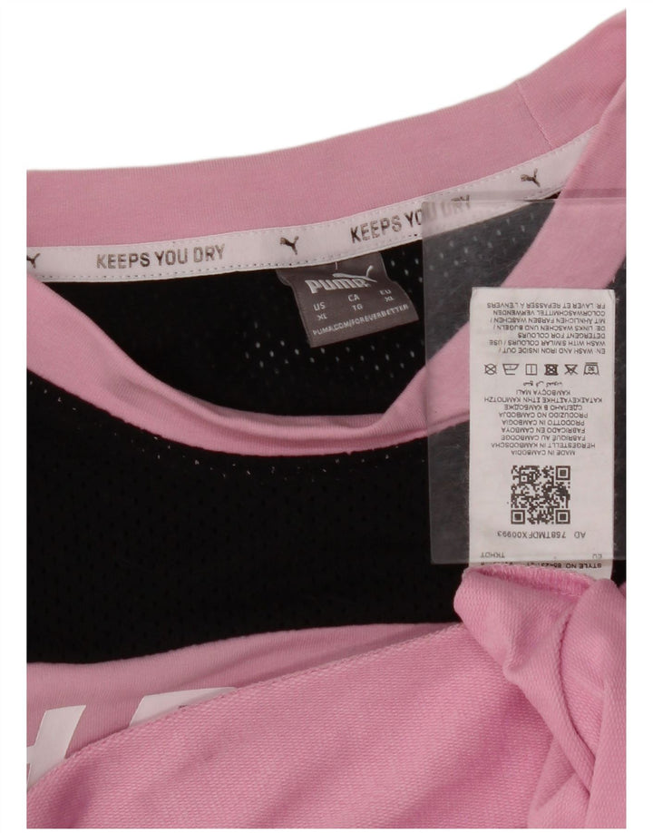 PUMA Camiseta gráfica para mujer UK 18 XL Algodón con bloques de color rosa