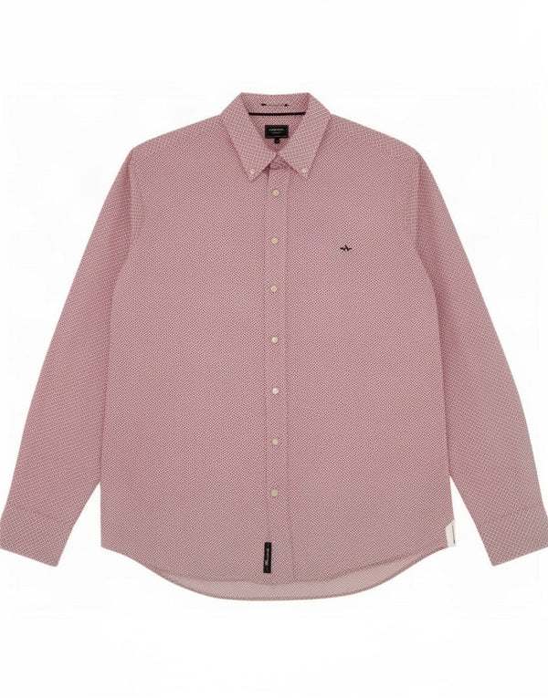 Arrow Camisa ajustada para hombre Talla 39 15 1/2 Mediano Rojo Geométrico