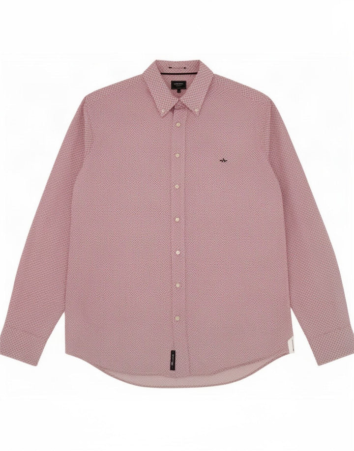Arrow Camisa ajustada para hombre Talla 39 15 1/2 Mediano Rojo Geométrico