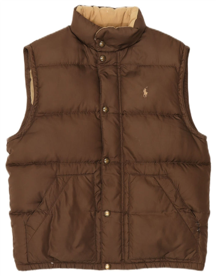 Ralph Lauren Chaleco acolchado para hombre UK 38 Poliéster marrón medio