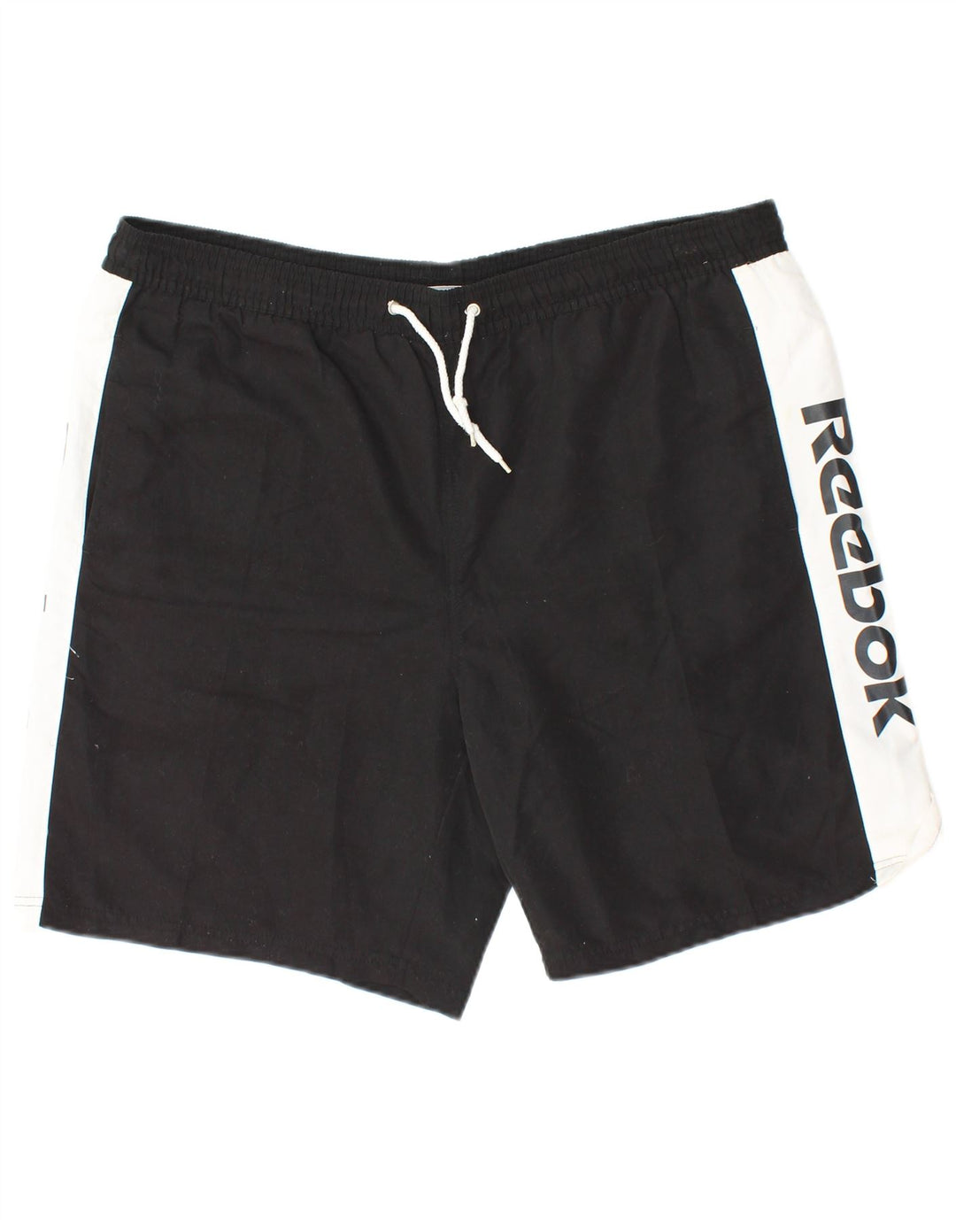 REEBOK Pantalones cortos deportivos con gráficos para hombre XL Poliéster con bloques de color negro