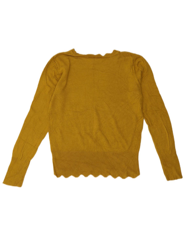 Oasis Jersey con cuello barco para mujer UK 10 Small Viscosa amarilla