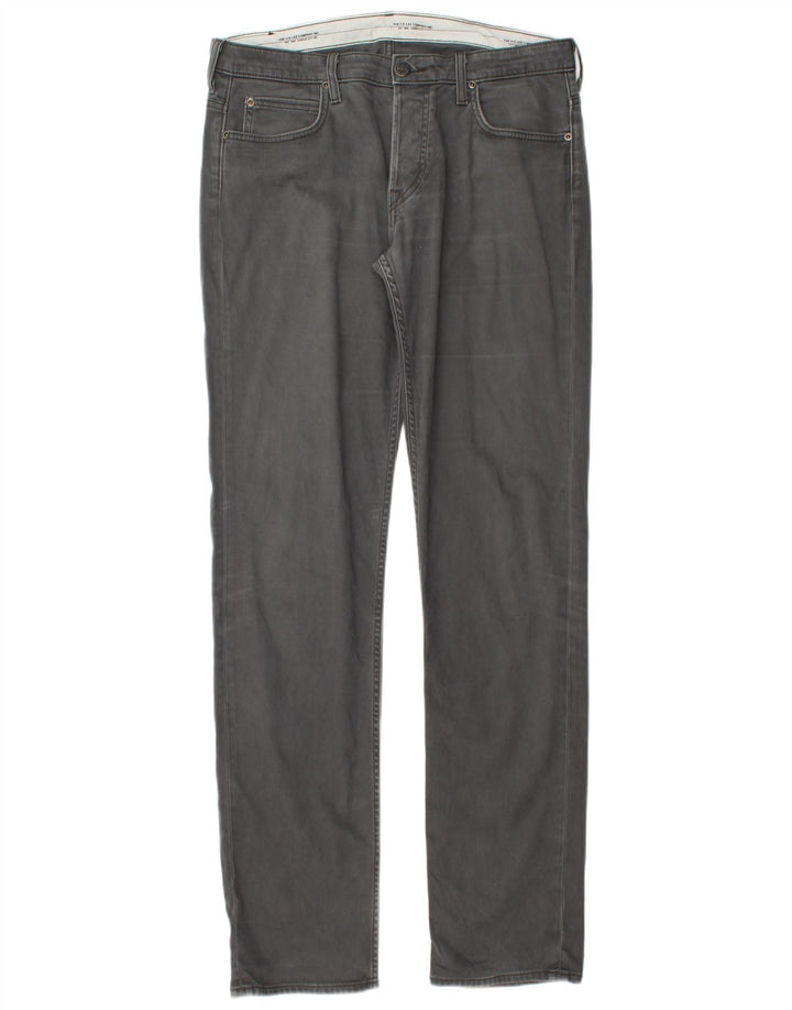 LEE Hombres Powell Pantalones Casuales Rectos W34 L36 Algodón Gris