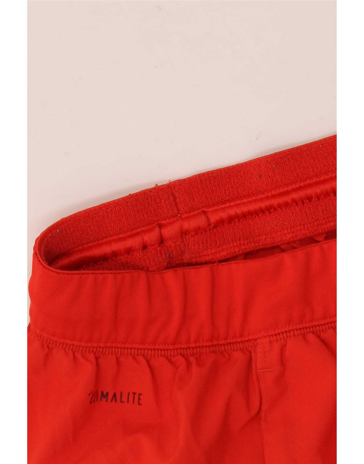 Adidas Mens Climalite Sport Shorts Pequeño Rojo Colorblock Poliéster