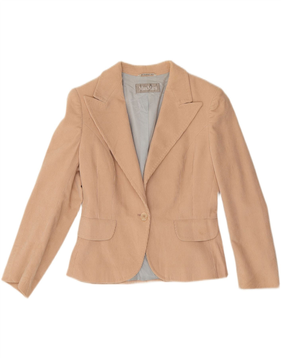 Max Mara Chaqueta tipo blazer de pana con 1 botón para mujer Reino Unido 42 Algodón beige mediano