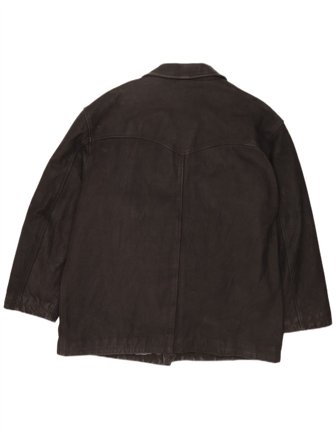 Chaqueta de cuero vintage para hombre Reino Unido 42 XL Negro