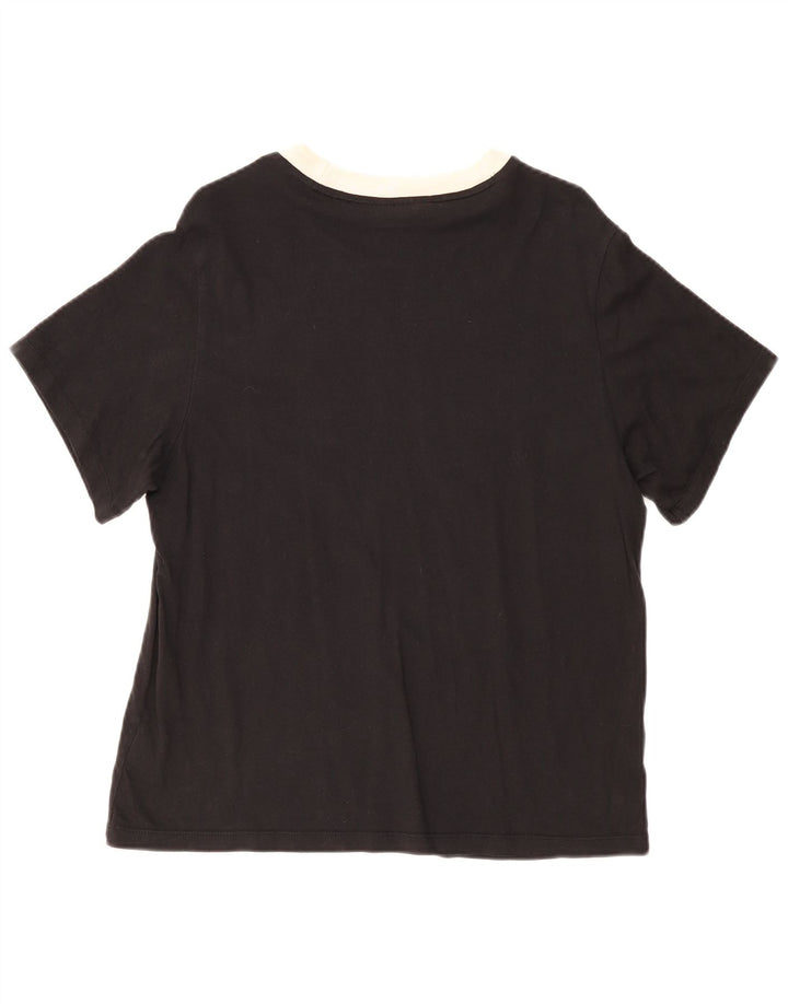 ADIDAS Camiseta para mujer Top UK 12 Mediano Negro Algodón