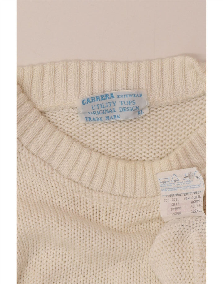 Carrera Jersey De Cuello Redondo Para Hombre XL Algodón Blanco