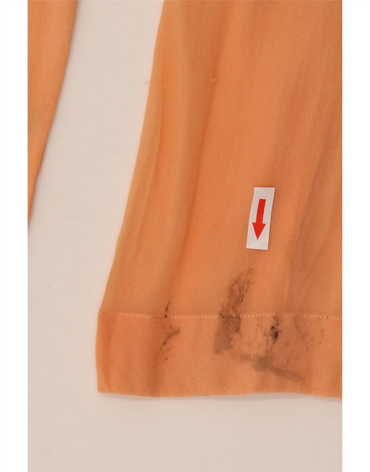 Massimo Dutti Blusa Camisera Transparente Mujer EU 40 Mediano Naranja
