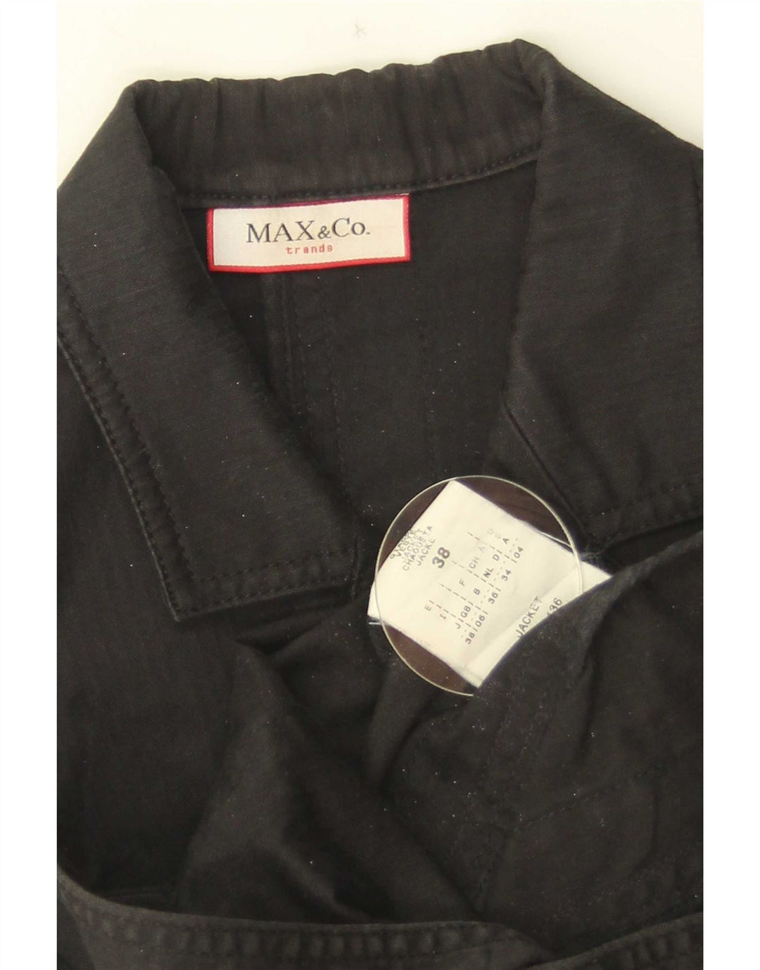 Max & Co. Chaqueta blazer de manga 3/4 con 2 botones para mujer UK 6 XS Algodón negro