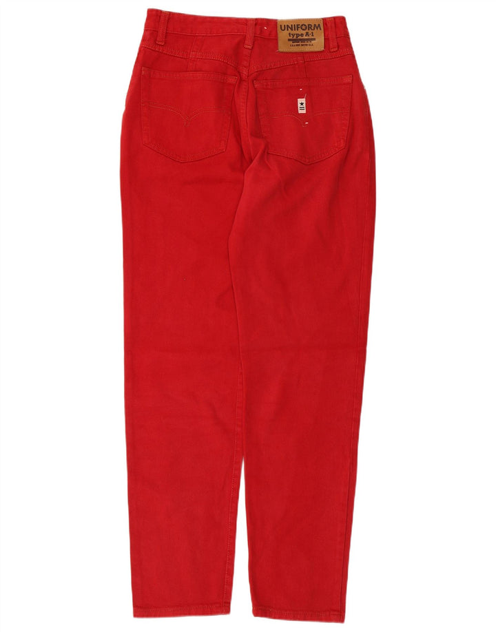 Vaqueros Uniformes De Cintura Alta Para Mujer W30 L29 Algodón Rojo