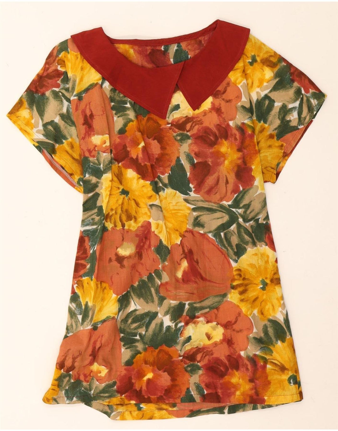 Vintage mujer A-Line vestido Reino Unido 14 medio multicolor floral