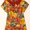 Vintage mujer A-Line vestido Reino Unido 14 medio multicolor floral