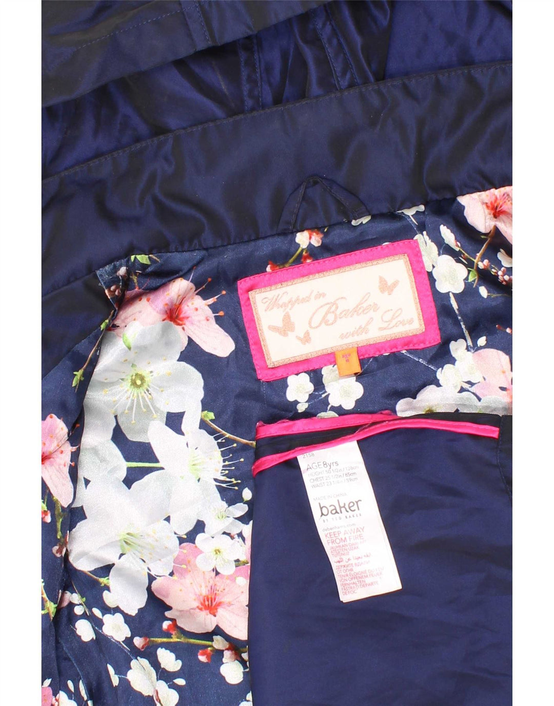 Ted Baker Chubasquero con capucha para niña 7-8 años Azul marino