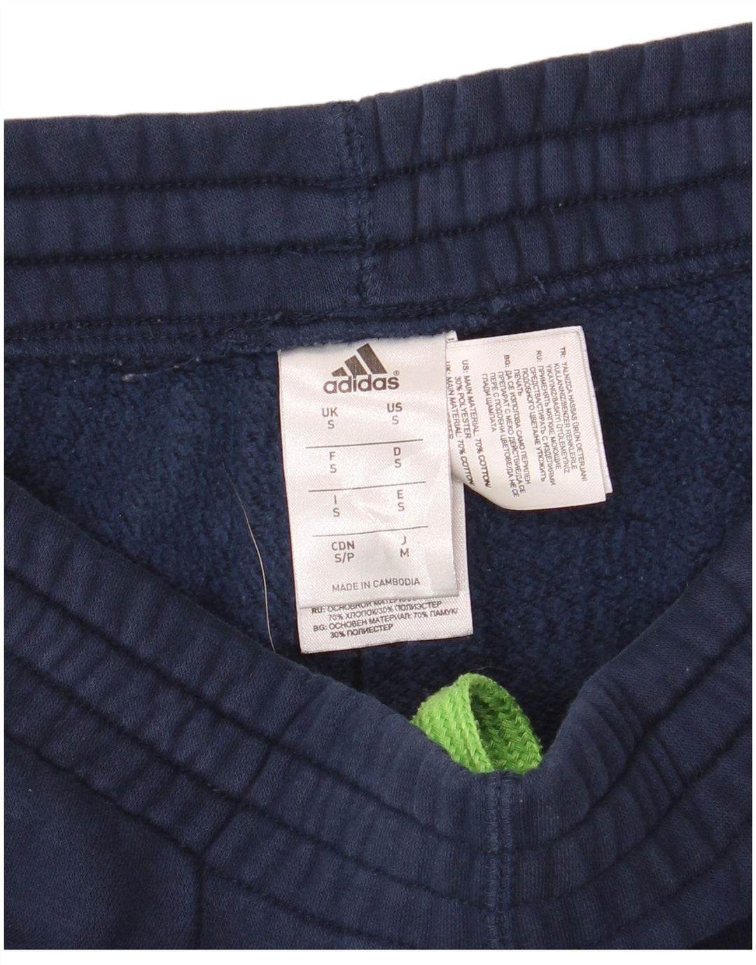 ADIDAS Hombre Gráfico Chándal Pantalones Joggers Pequeño Azul Marino Algodón