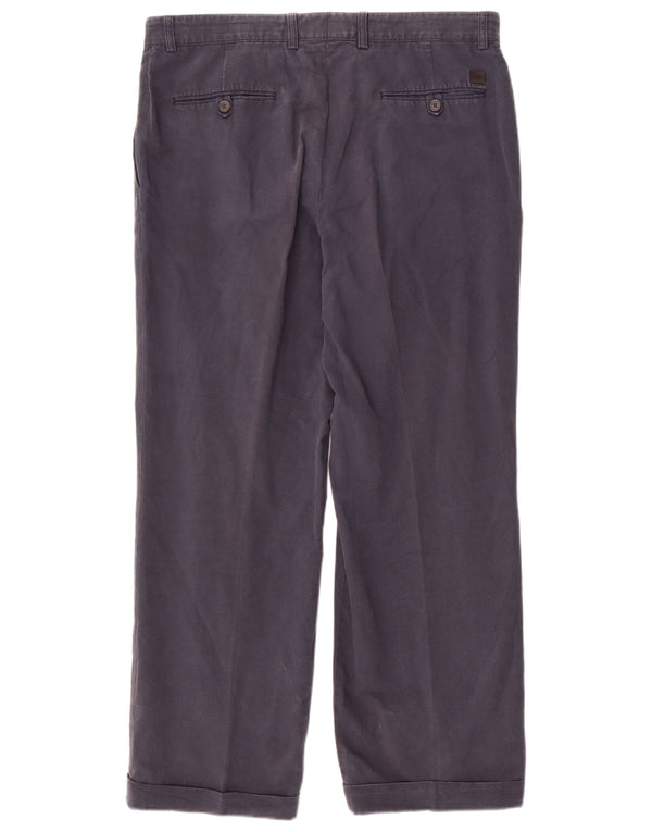 Hugo Boss Pantalón chino recto para hombre IT 52 XL W36 L30 Algodón azul marino