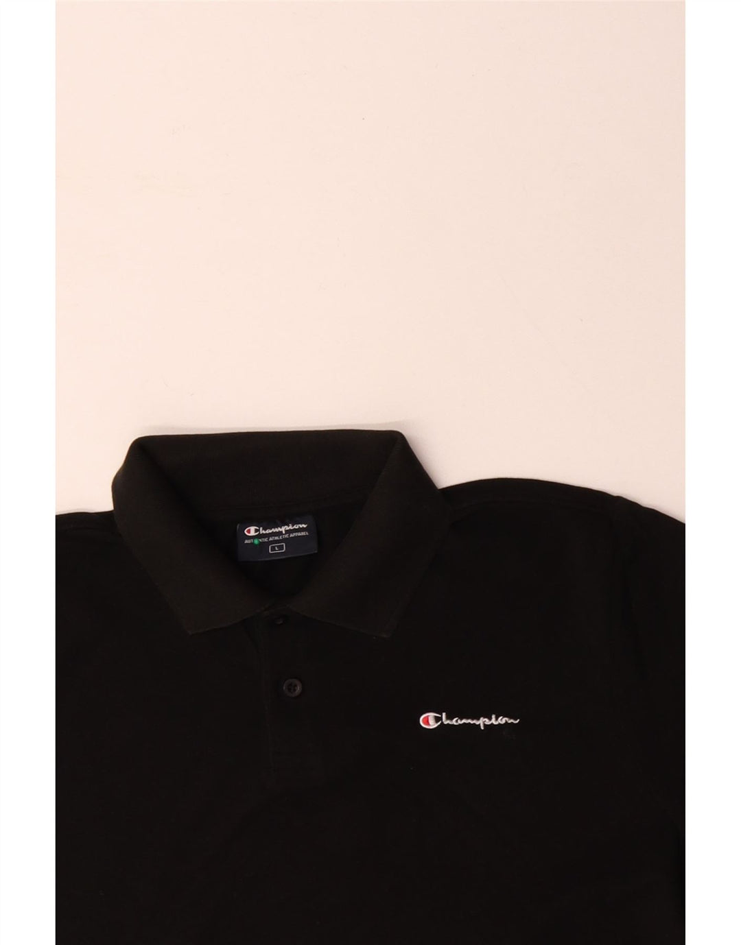 CHAMPION Polo para hombre grande de algodón negro