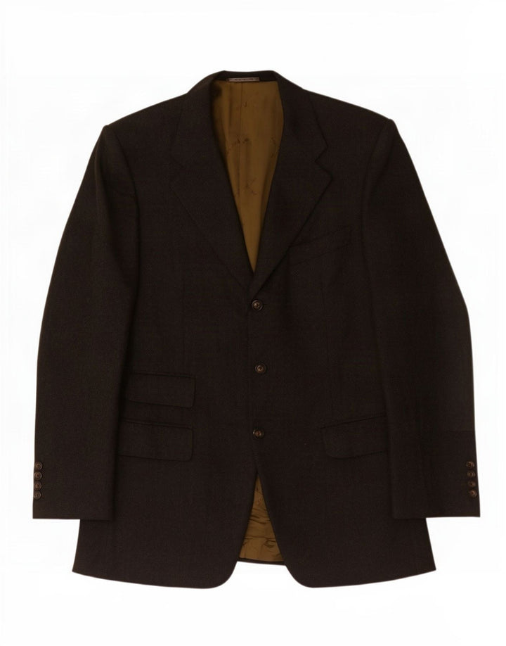 Trussardi Chaqueta Blazer De 3 Botones IT 50 Large De Lana A Cuadros Gris