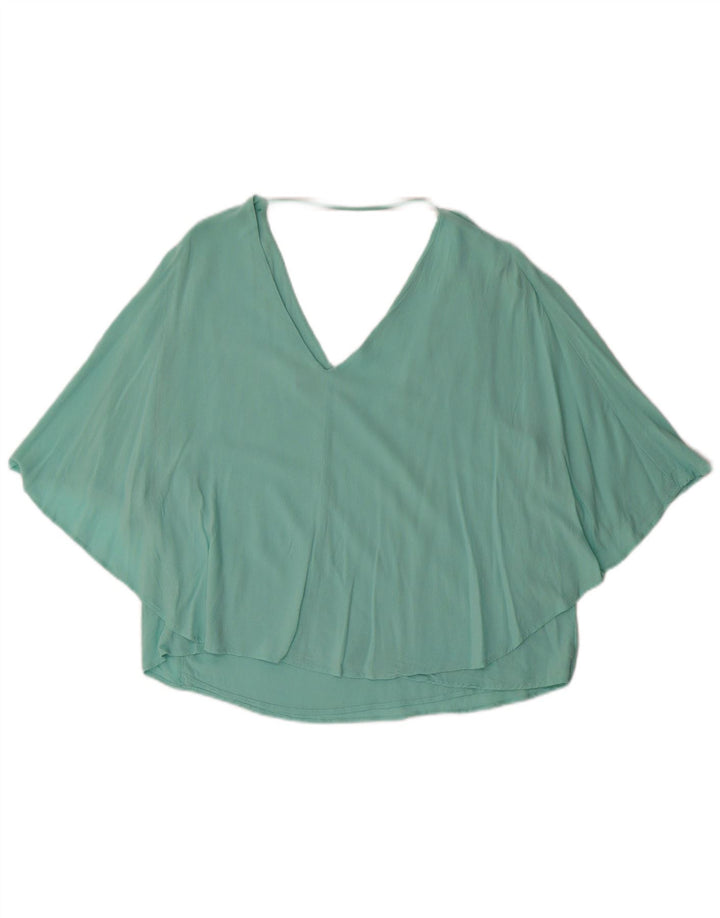 Zara Mujer Blusa Top UK 40 Grande Turquesa