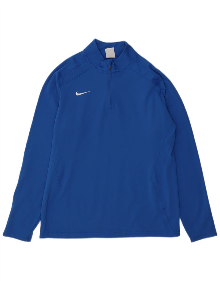 NIKE Top de chándal con cremallera y cuello para mujer UK 18 XL Poliéster azul