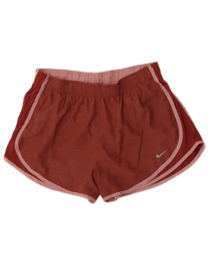 Nike - Pantalones cortos deportivos Dri Fit para mujer, talla grande, color marrón, poliéster moteado