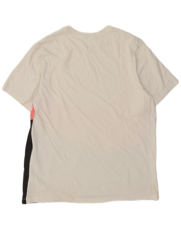 Nike Camiseta gráfica para hombre Top XL Blanco Colorblock Algodón