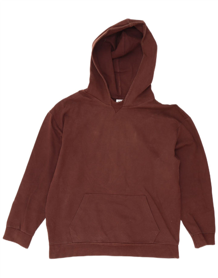 Zara Hombre Sudadera Con Capucha Jersey Grande Marrón