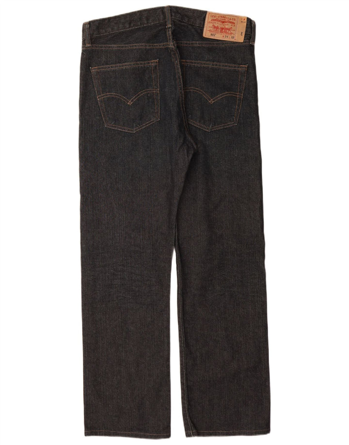 LEVI'S Jeans rectos 501 para hombre W34 L30 Algodón azul marino