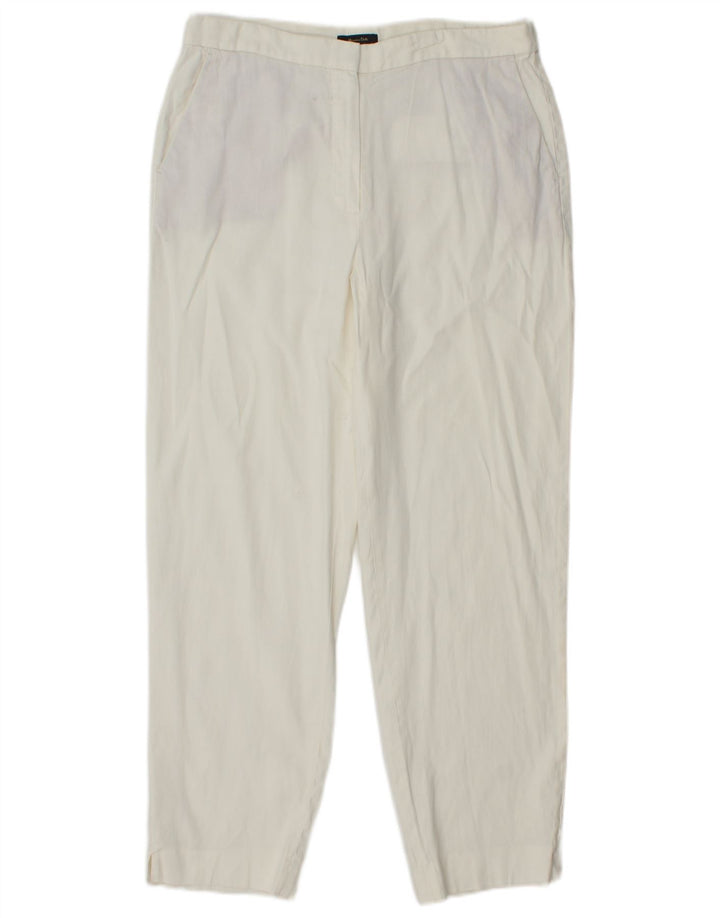 MASSIMO DUTTI Pantalón chino cónico para mujer EU 40 Medium W30 L27 Blanco