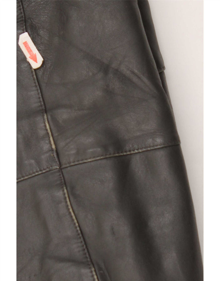 Vintage hombres chaqueta de cuero Reino Unido 40 gris grande