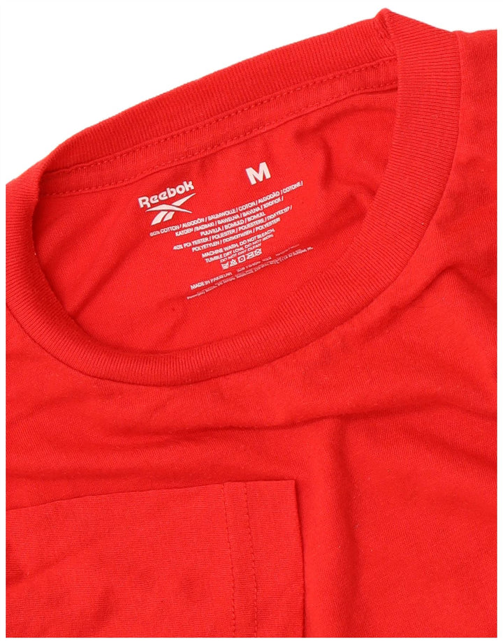 REEBOK Mens T-Shirt Top Medium Red Cotton