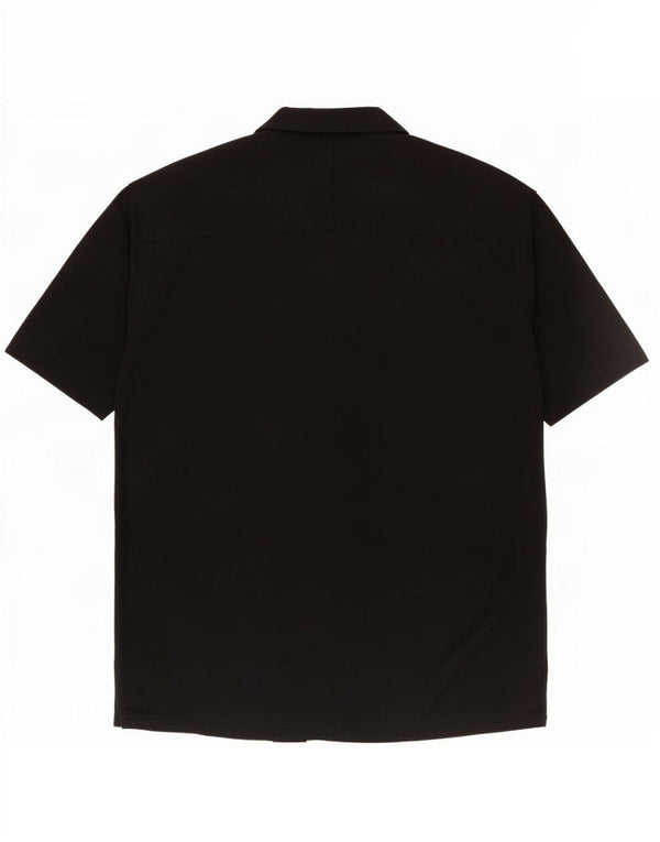 Zara Hombre Camisa Manga Corta XL Negro Algodón