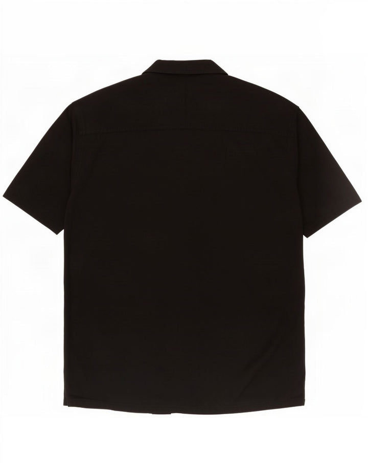 Zara Hombre Camisa Manga Corta XL Negro Algodón