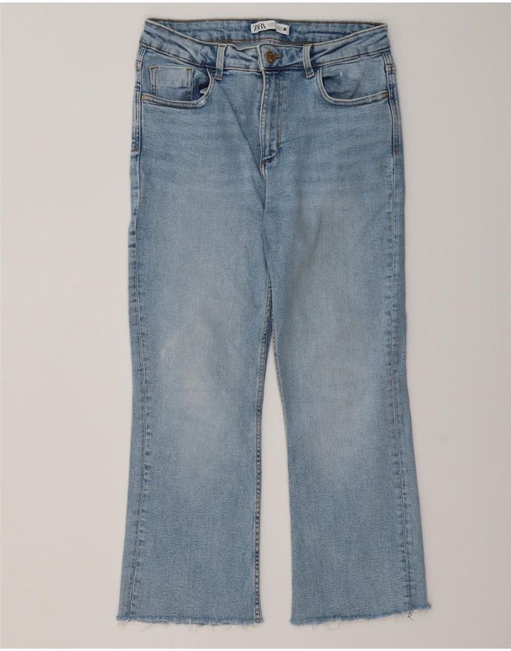 ZARA Mujer Crop Bootcut Jeans EU 40 Medium W30 L25 Algodón Azul