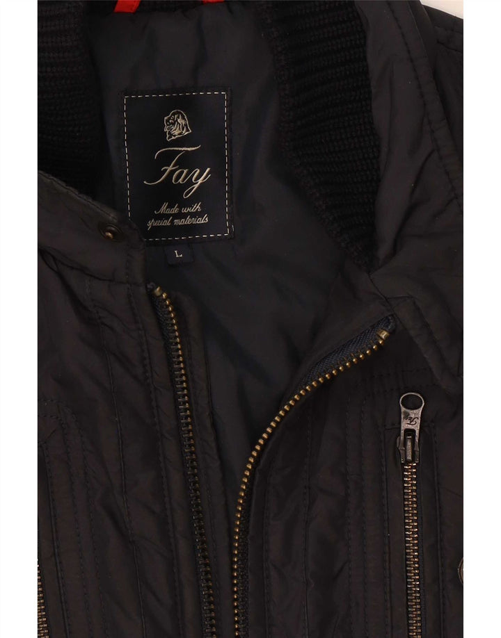 Fay Chaqueta Bomber Acolchada para Hombre UK 40 Large Azul Marino