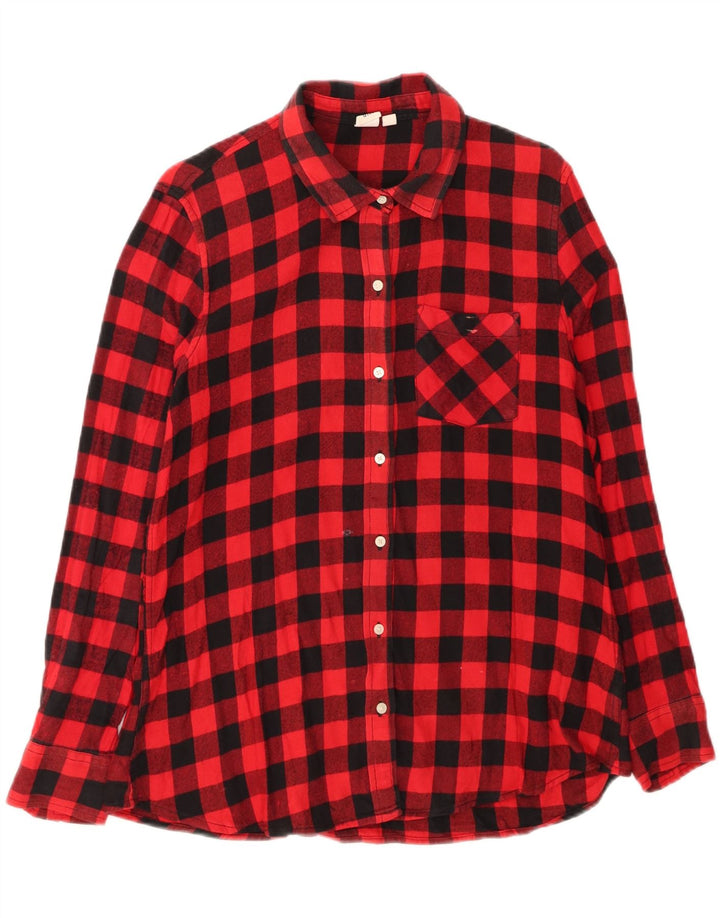 GAP Womens Flannel Shirt UK 16 Large Red Check Vintage Gap and Second-Hand Gap from Messina Hembry 