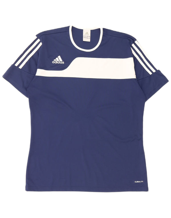 Adidas Mens Climalite T-Shirt Top Medium Navy Blue Colourblock