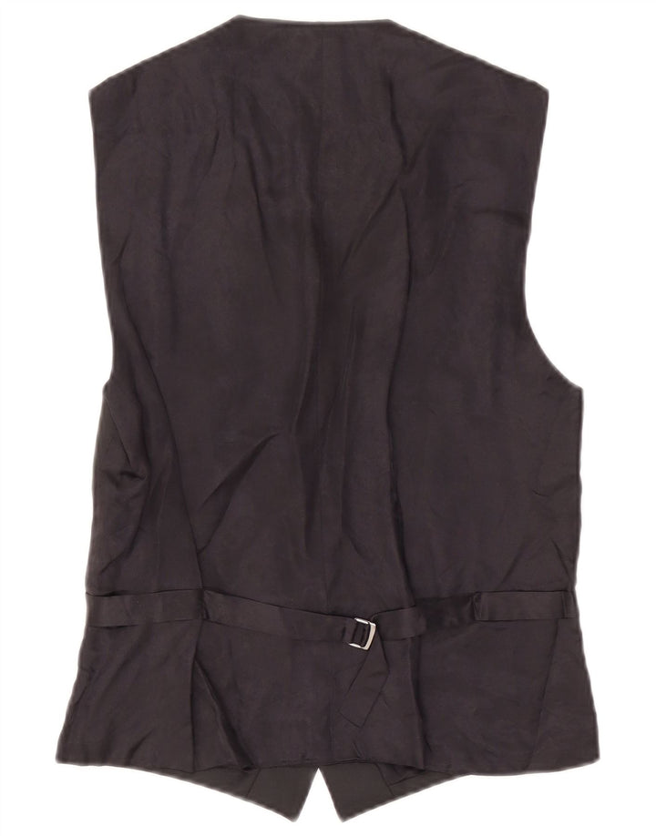 Chaleco vintage para hombre de doble botonadura IT 48 Viscosa negra mediana