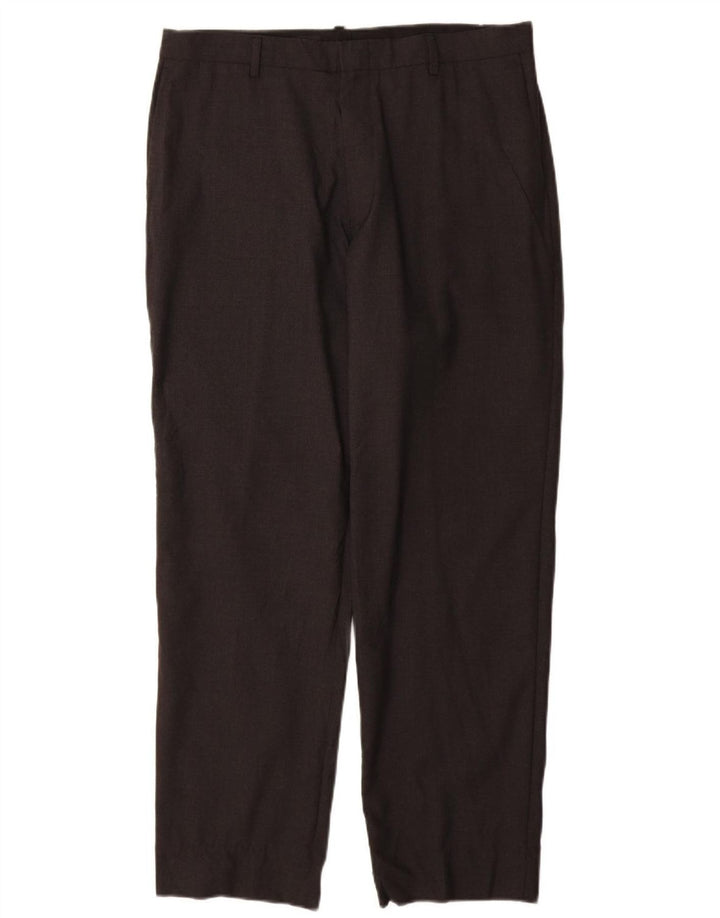 J. CREW Pantalón chino recto Crosby para hombre W36 L30 Lana negra