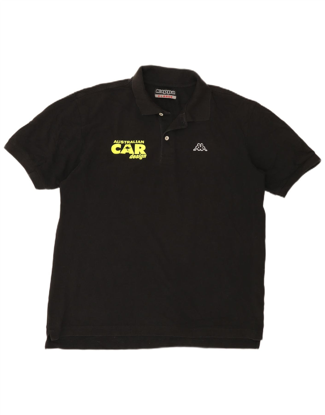 Kappa Polo Gráfico Hombre XL Algodón Negro