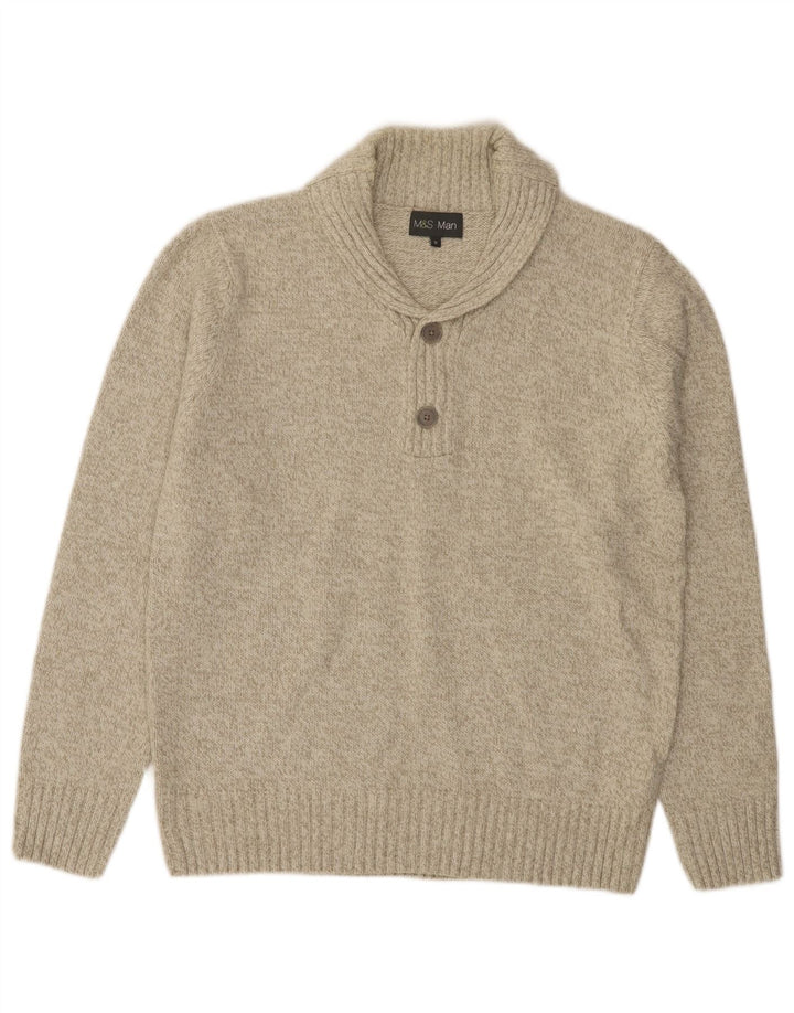 Marks & Spencer Jersey con cuello tipo chal para hombre Acrílico moteado verde medio