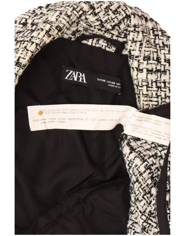 Zara Mujer Mono Corto Sin Mangas UK 6 XS Gris Cuadros Poliéster