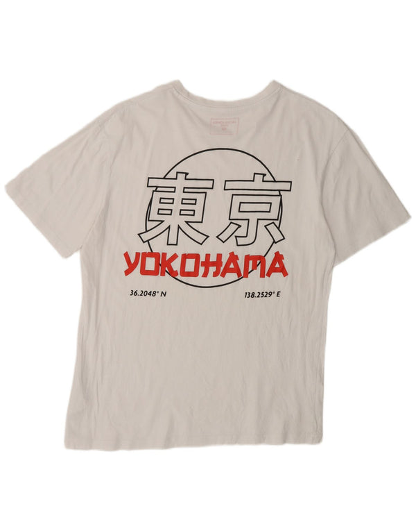 Jack & Jones - Camiseta gráfica para hombre, talla grande, algodón blanco