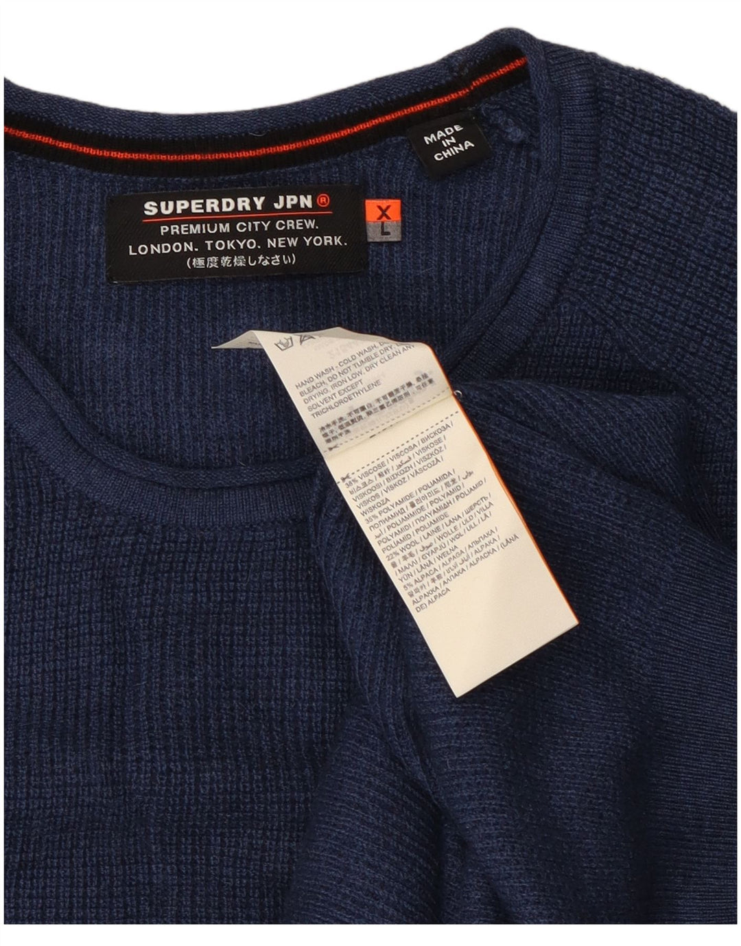 Superdry Jersey De Cuello Redondo Para Hombre XL Viscosa Azul Marino