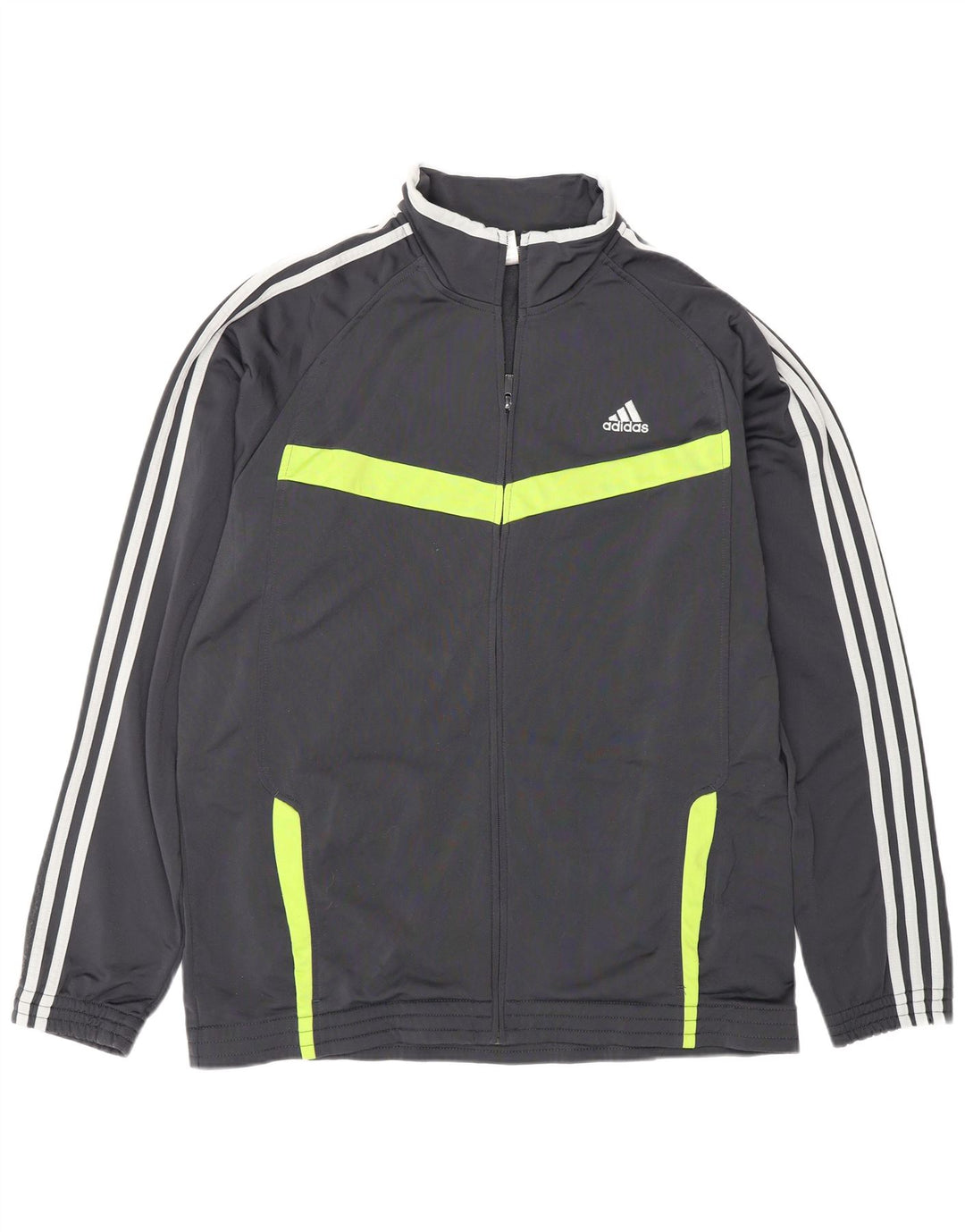 ADIDAS Hombre Chándal Top Chaqueta Grande Gris Colorblock Poliéster