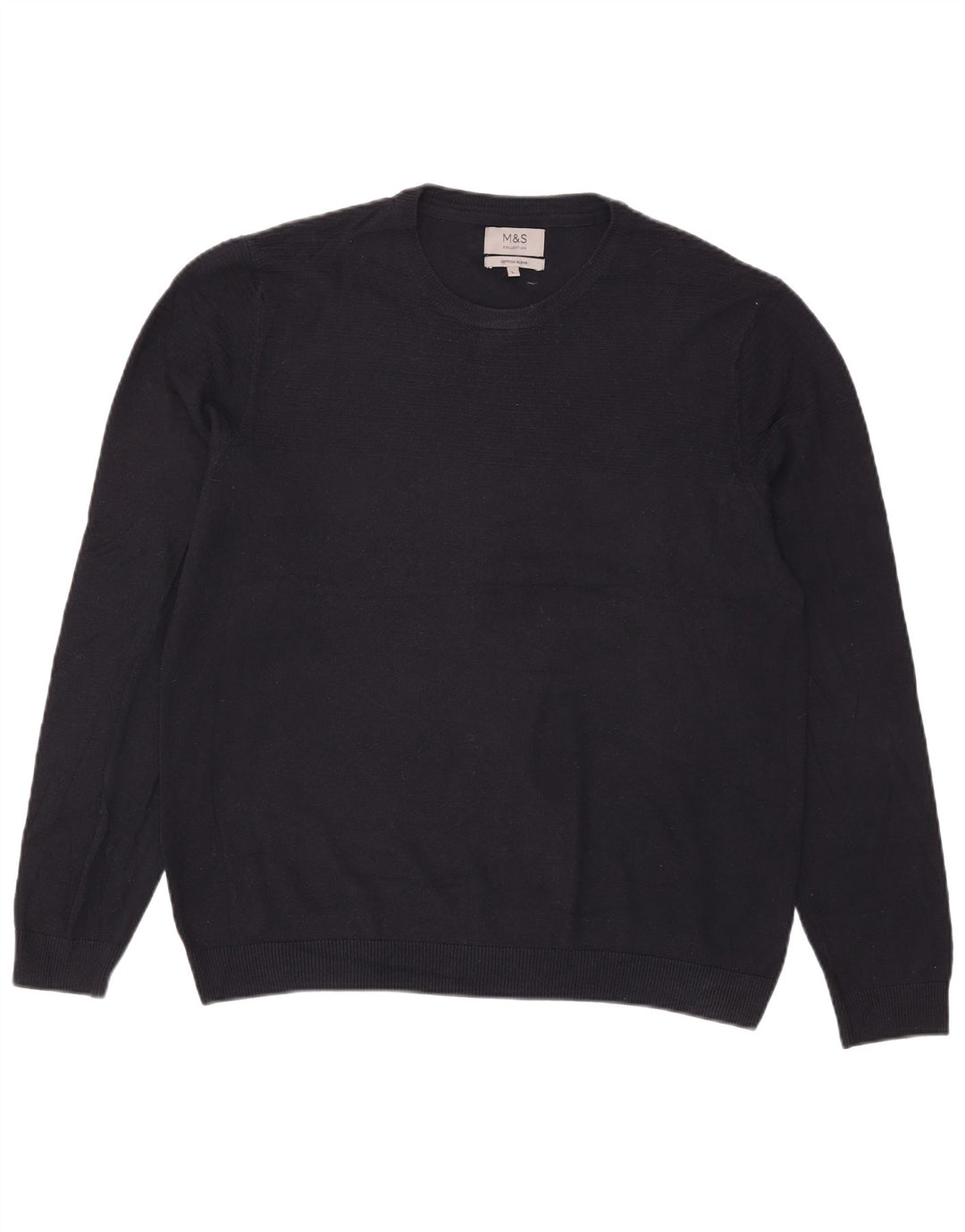 Marks & Spencer - Jersey de cuello redondo para hombre, talla grande, acrílico azul marino