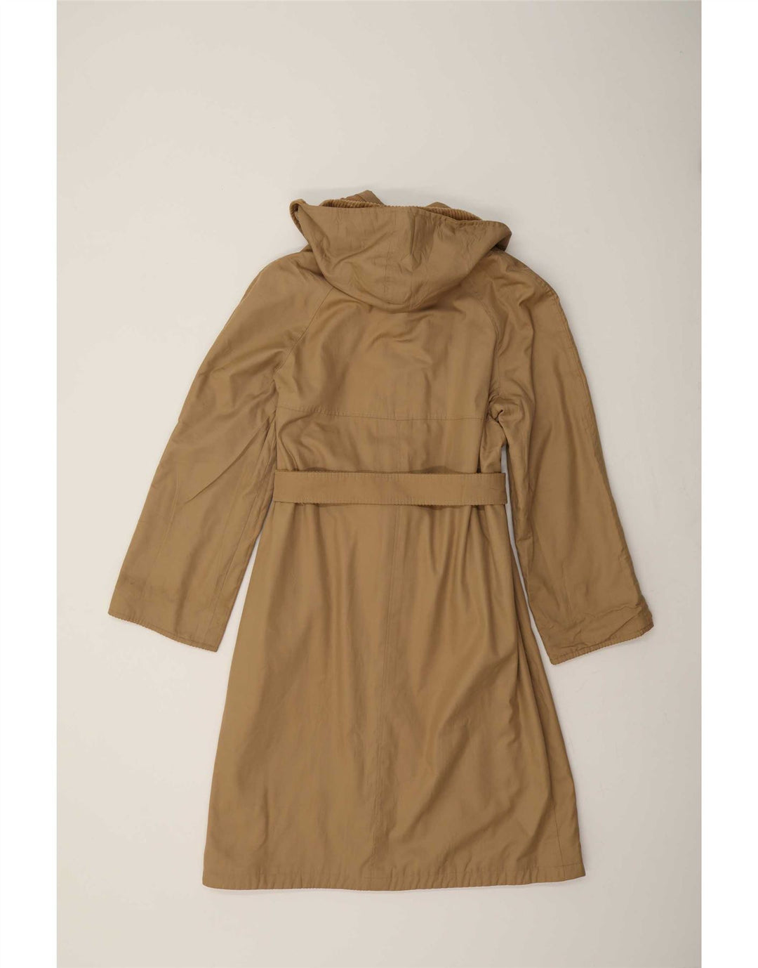 Vintage mujer con capucha abrigo reversible Reino Unido 14 Medio Beige